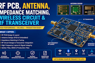 design rf pcb, antenna, impedance matching, wireless circuit and rf transceiver