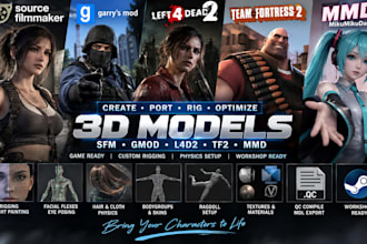 create, port, rig sfm model gmod playermodel l4d2 tf2 mmd