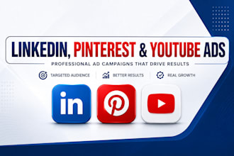 manage linkedin, pinterest and youtube ads and create ad campaigns