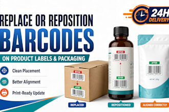 replace or reposition barcodes correctly on product labels and packaging