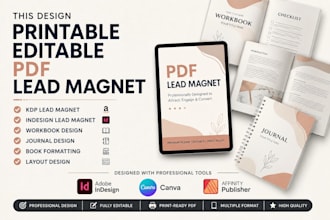 design printable editable pdf lead magnet, kdp lead magnet, indesign lead magnet