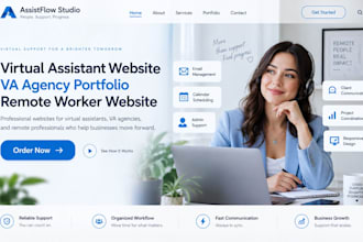 design wix virtual assistant website VA agency portfolio remote worker website