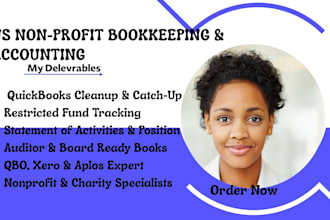 do nonprofit bookkeeping, fund accounting, and quickbooks cleanup, charity, ngo