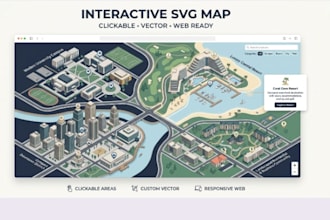 create interactive svg map ,clickable map vector map and website map design