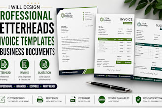 design professional letterheads, invoice templates and business documents