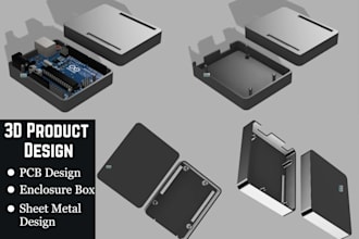 do 3d cad design pcb enclosure product electronic housing and sheet metal design