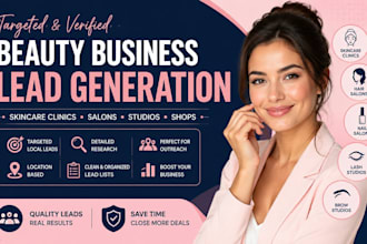 skincare clinics beauty hair nail lash salons brow studio shops lead generation