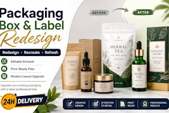 redesign and recreate your existing product packaging box or label