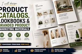 design product catalogs, lookbooks and branded product marketing materials