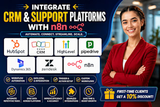 integrate hubspot zoho CRM gohighlevel pipedrive dynamics365 zendesk with n8n