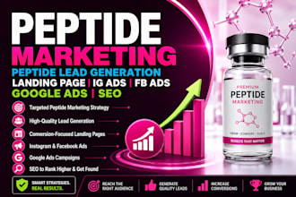 do peptide marketing, lead generation, landing page, meta ads, google ads, SEO