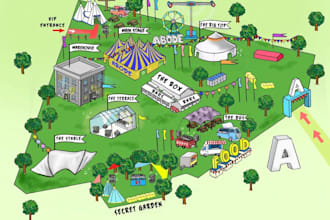 design festival map, event map, subdivision map, location map and custom map