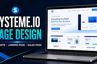 design a systeme io website, landing page, and sales page