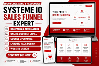 design systeme io sales funnel landing page, systeme io ai website, ai software
