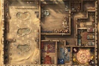 make hand drawn dnd tactical battle maps for you