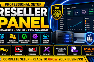 create reseller panel iplay, dream4k strong8k, extra ott, mega panel, pure, max