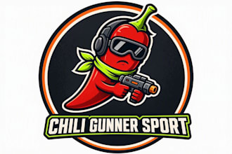 design chili gunner sport new mascot logo with free revisions and vector file