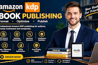 do amazon KDP book publishing, formatting, keyword research and SEO
