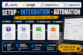 set up ablefy elopage digistore24 copecart and automate sales