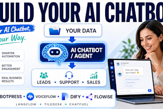 build ai chatbot with botpress voiceflow dify flowise langflow tiledesk chatfuel