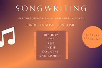 write original lyrics or ghostwrite for your songs