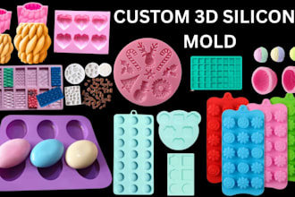 design custom 3d silicone mold, chocolate mold,resin mold, stl for 3d printing