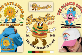do retro t shirt illustrations for your brand