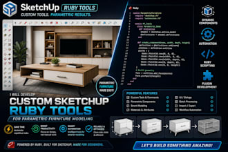 build a custom sketchup ruby tools for parametric furniture modeling