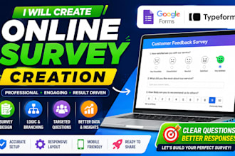 create an online survey, survey design, google forms or typeform