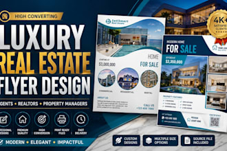 design real estate flyers, property listings and open house marketing flyer
