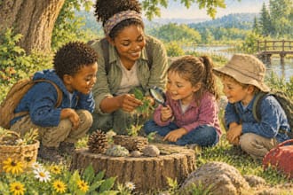 create engaging educational childrens book illustrations