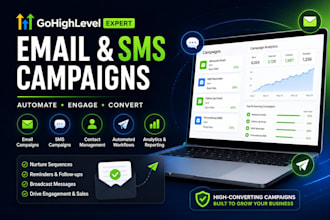 setup gohighlevel email and SMS campaigns with automation