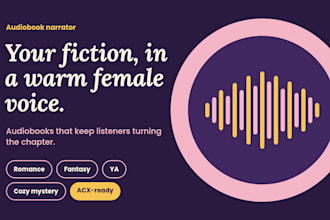 narrate your romance, fantasy, ya, or cozy mystery audiobook