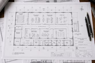 design industrial production building floor plans blueprint package cad