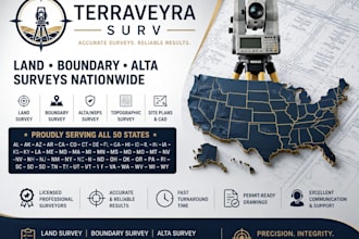 do land, boundary and alta surveys in ca tx fl nc nj ga VA az
