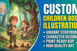 do children book illustration and story book cover