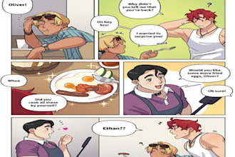 design professional comic book, manga, anime and webtoon art, nsfw and sfw comic