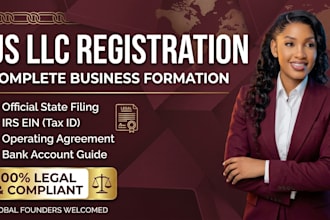 do US llc company registration, ein, tax id  and corporate bank account setup