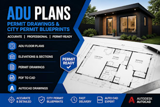 create adu plans, permit drawings and city permit blueprints
