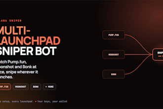build a solana sniper bot for pumpfun, moonshot and bonk launchpads