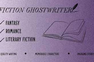 ghostwrite your fantasy, romance and literary fiction