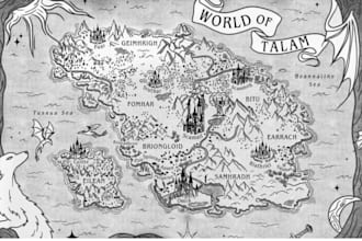 do hand drawn fantasy book map novel board game map illustration cartography
