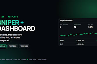 build a solana sniper bot with a web dashboard and pnl tracking