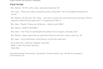 write engaging instagram reel scripts and ugc ad copy