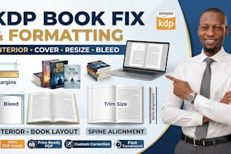 fix rejected KDP book interior, resize book cover paperback, margin bleed issues