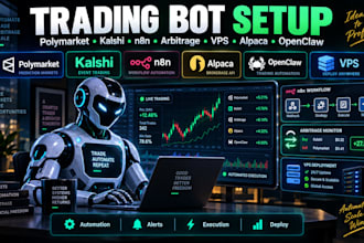 setup trading bot polymarket kalshi bot n8n arbitrage bot vps alpaca open claw