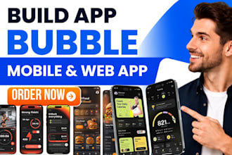 build bubble mobile app, web app or bubble website saas mvp as bubble developer