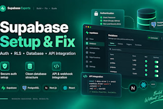 fix or set up your supabase database, auth, rls, and API integration