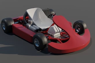 model3d go cart car stl for sim,aerodynamic design for printing,vehicle kit part