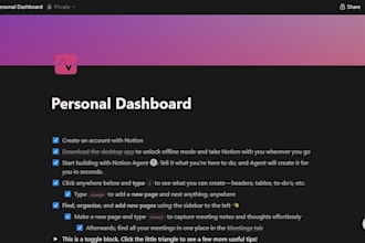 design a custom notion workspace template and database